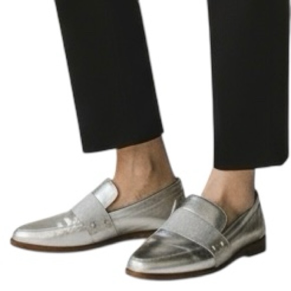 Nine West Shoes - Women’s Silver Metallic Leather Loafers by Nine West. Sz 6M